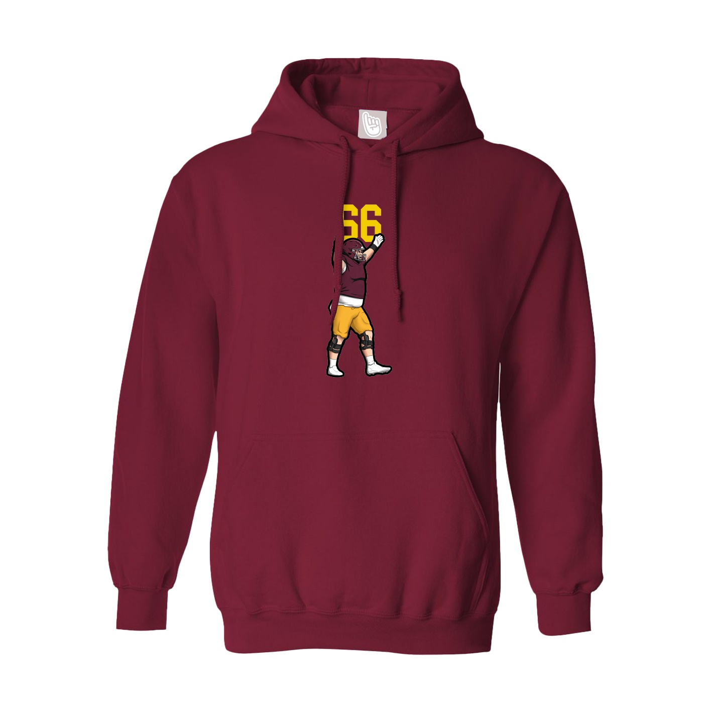 Hoodie — Number Top in Cardinal