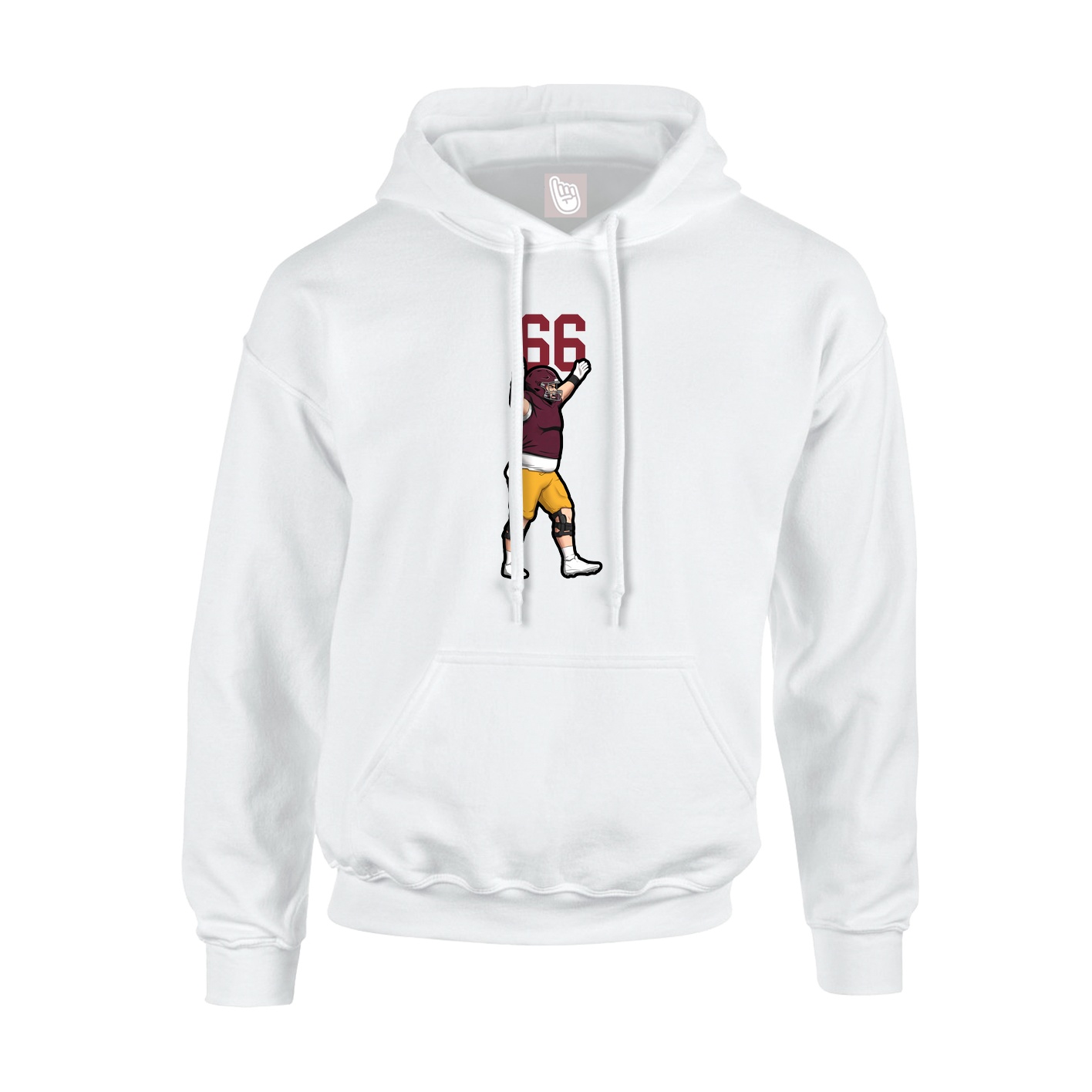 Youth Hoodie — Number Top in White