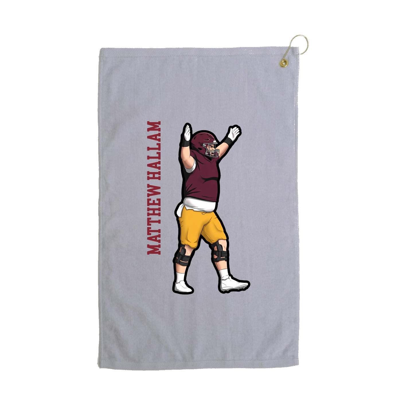 Golf Towel — Name Vertical in Grey
