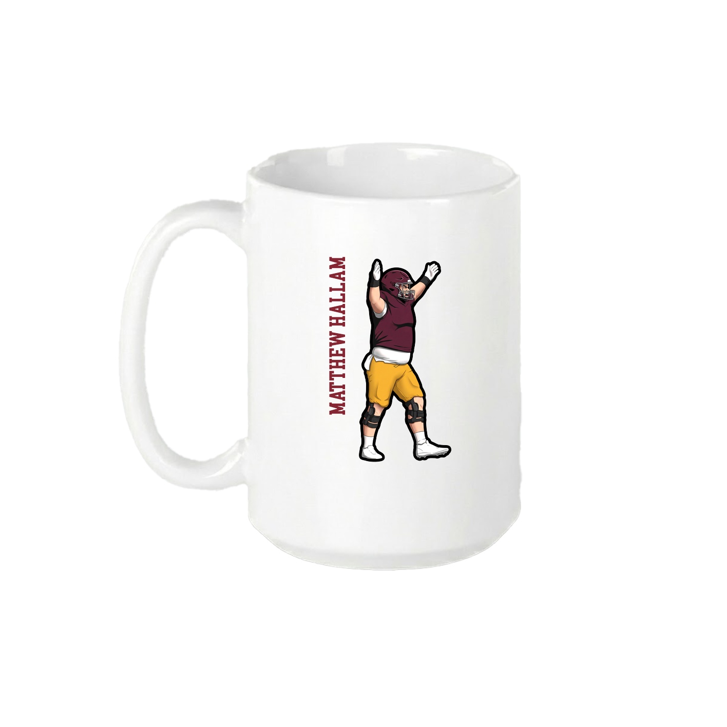 15oz Coffee Mug — Name Vertical in White