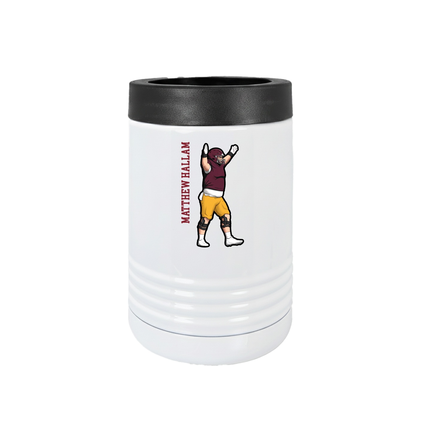 Beverage Holder — Name Vertical in White