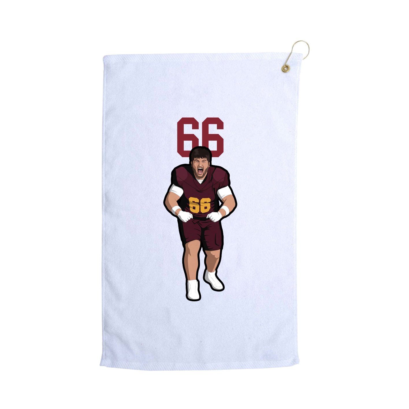 Golf Towel — Number Top in White