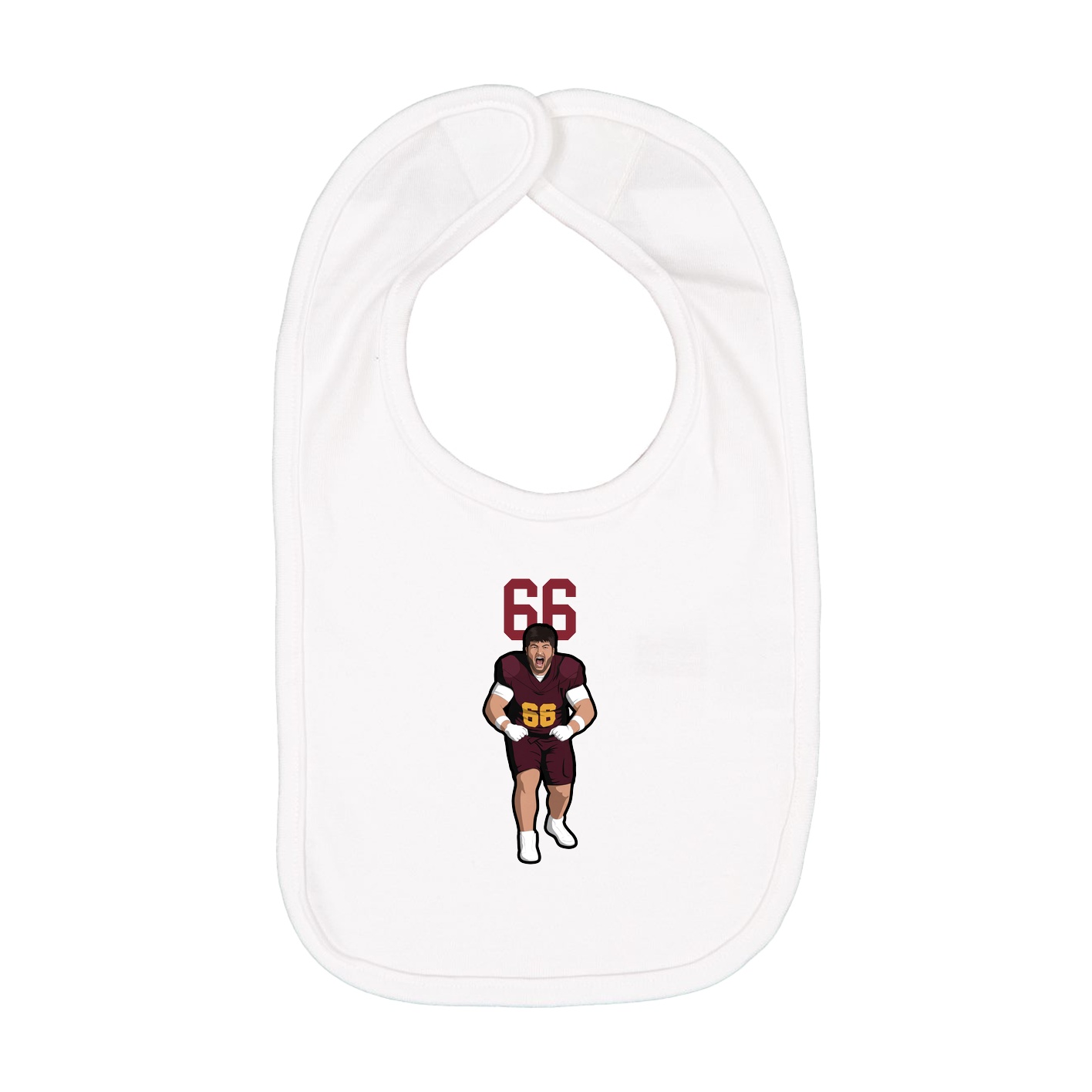 Infant Bib — Number Top in White