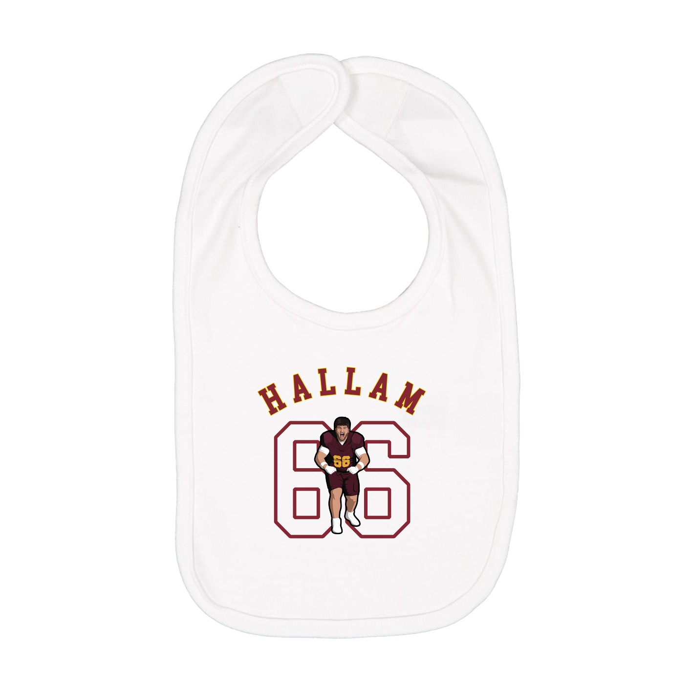 Infant Bib — Shirsey Arch in White