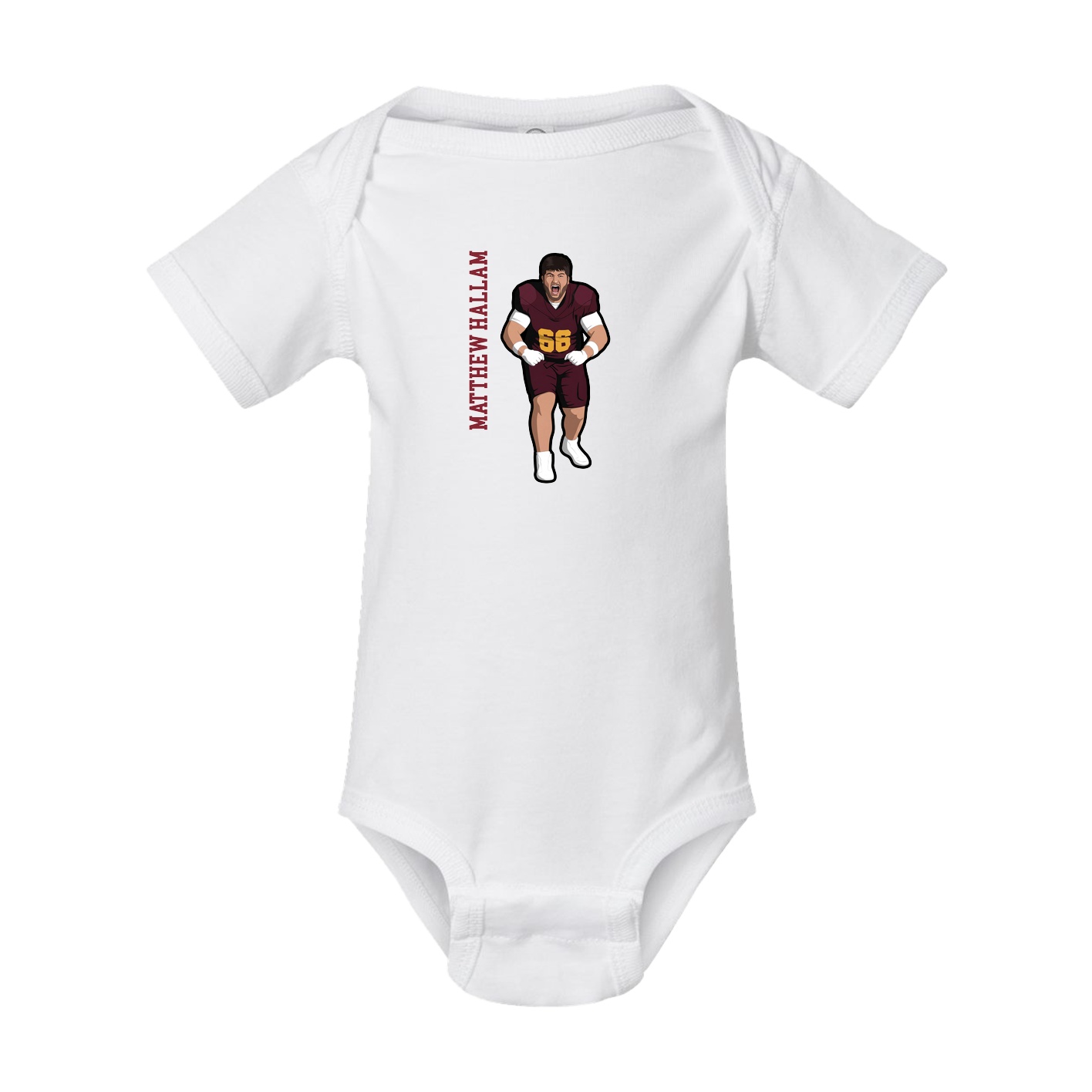 Baby Onesie — Name Vertical in White