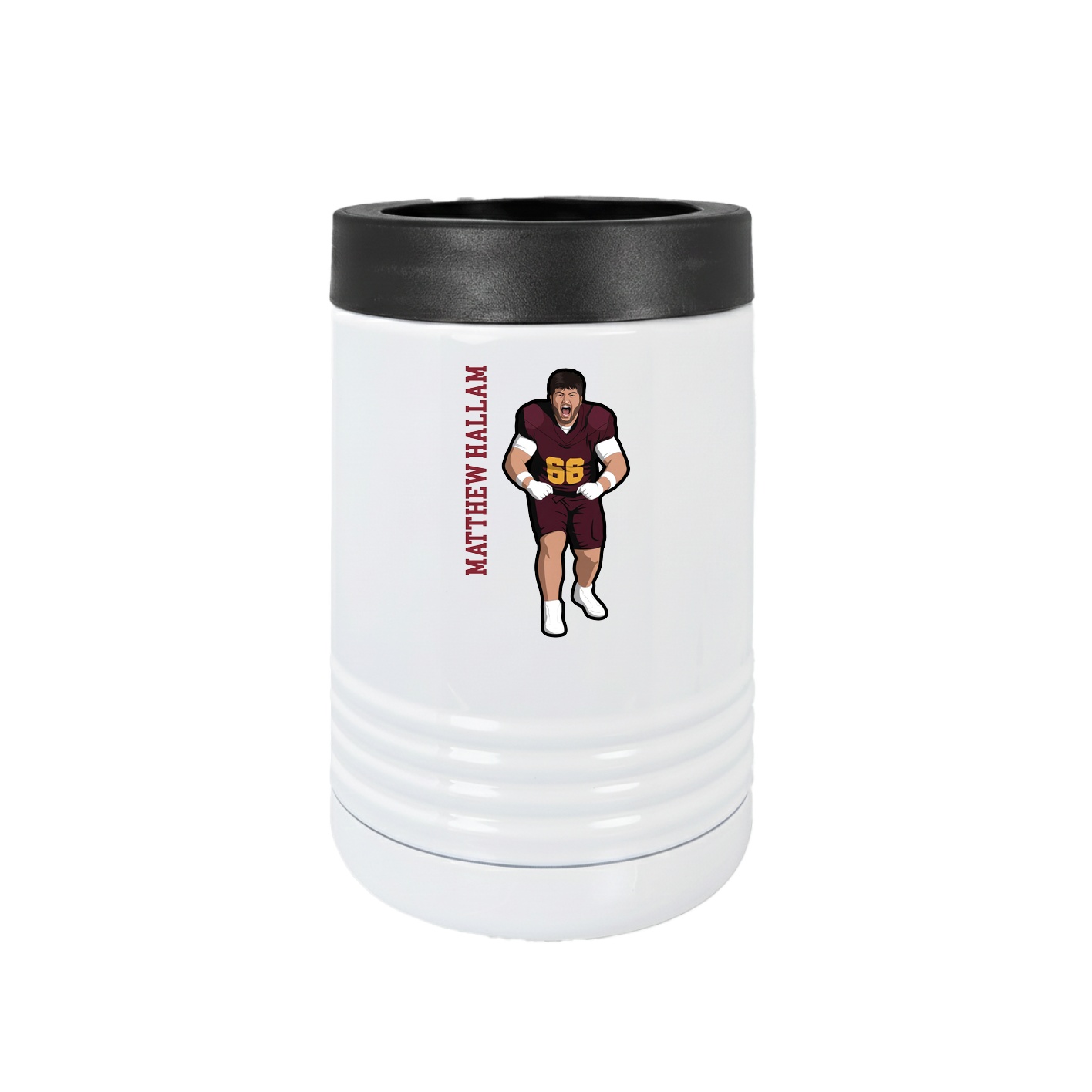 Beverage Holder — Name Vertical in White