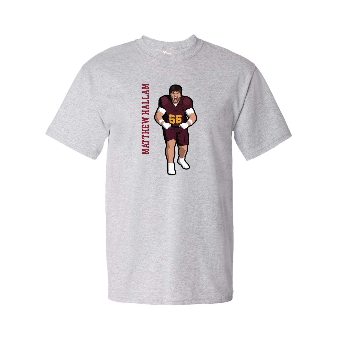 Tee — Name Vertical in Grey