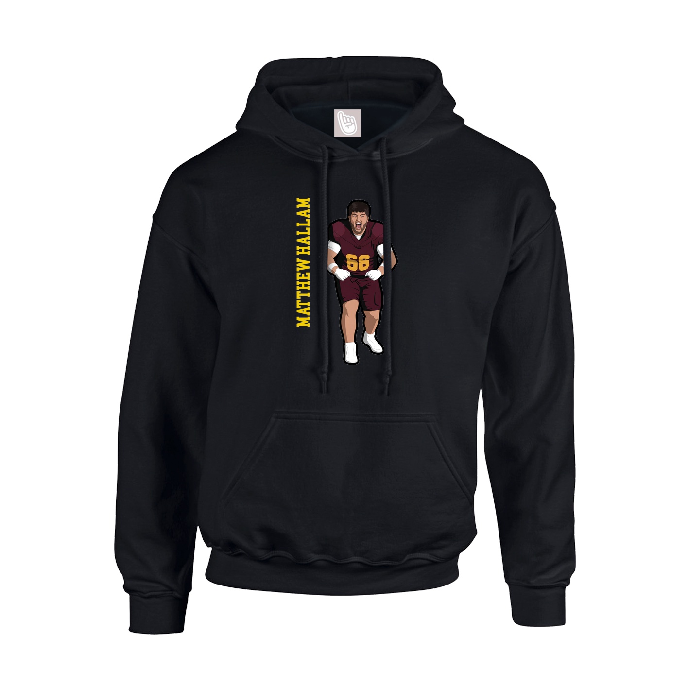 Youth Hoodie — Name Vertical in Black
