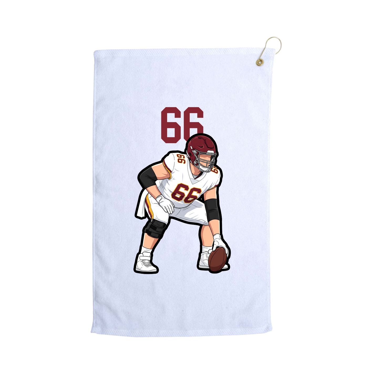 Golf Towel — Number Top in White