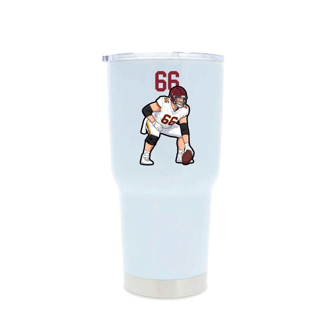30oz Stainless Steel Tumbler — Number Top in White