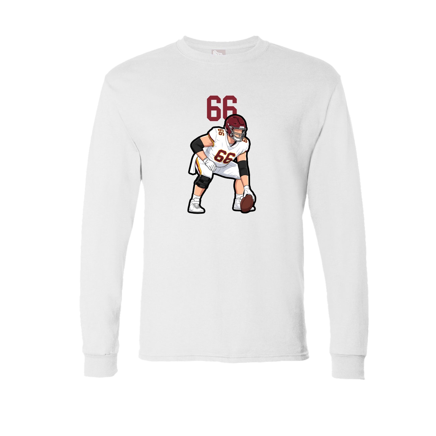 Long Sleeve Tee — Number Top in White