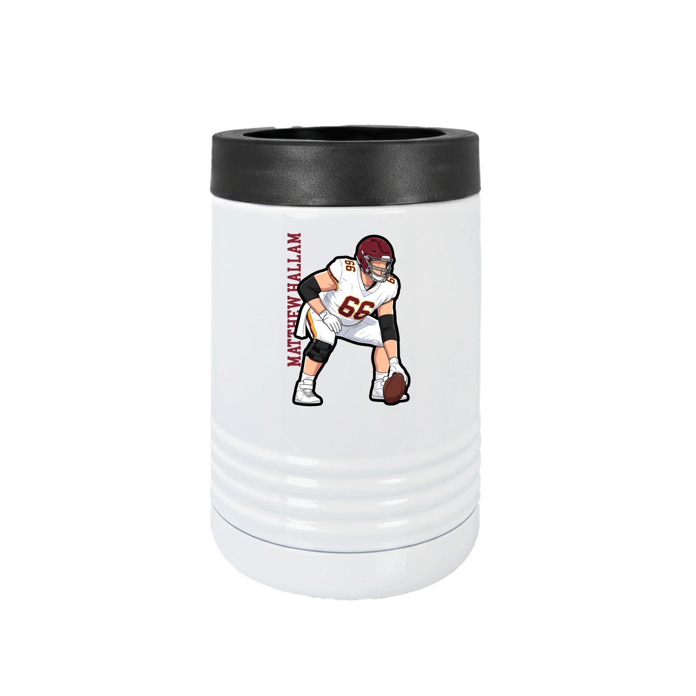 Beverage Holder — Name Vertical in White