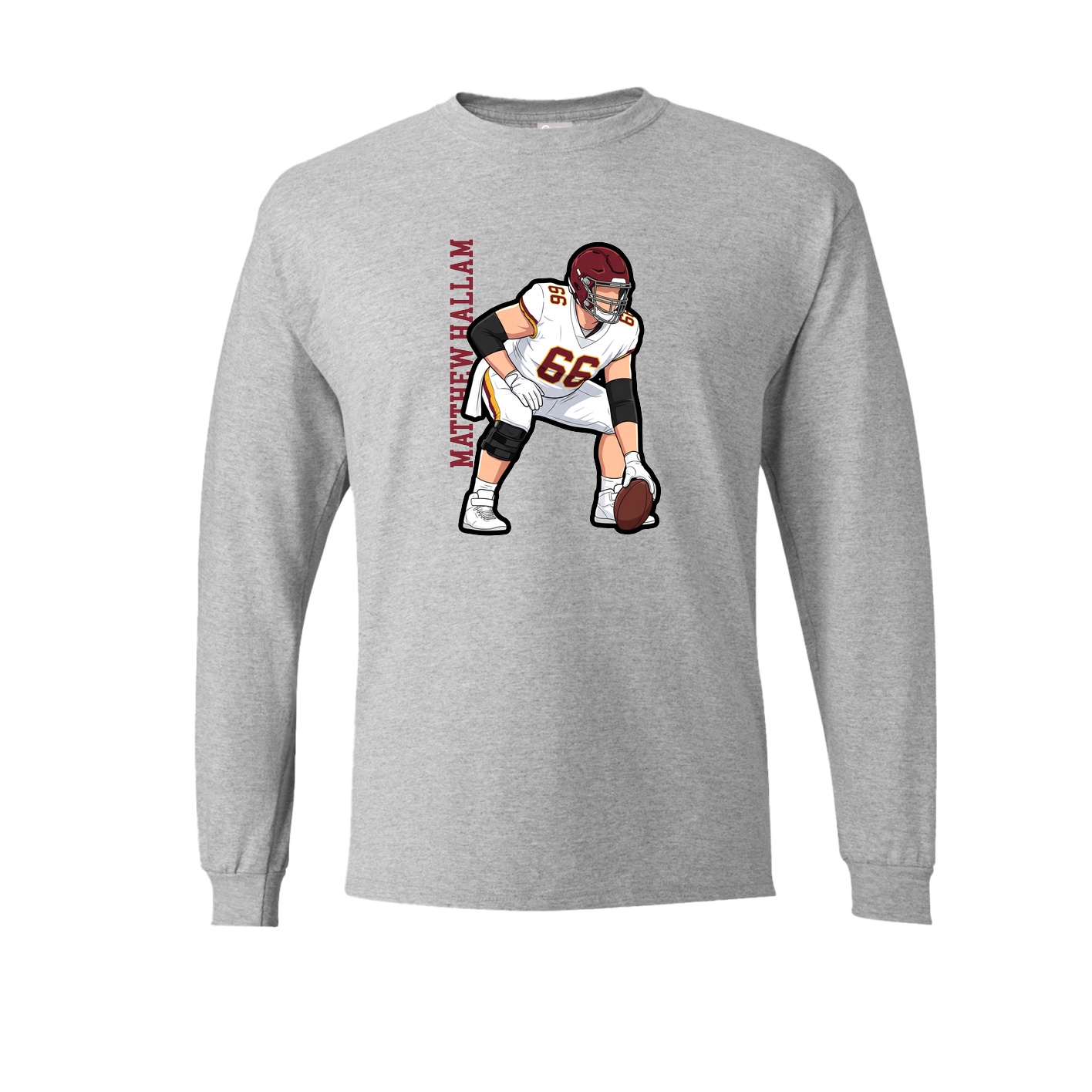 Long Sleeve Tee — Name Vertical in Grey