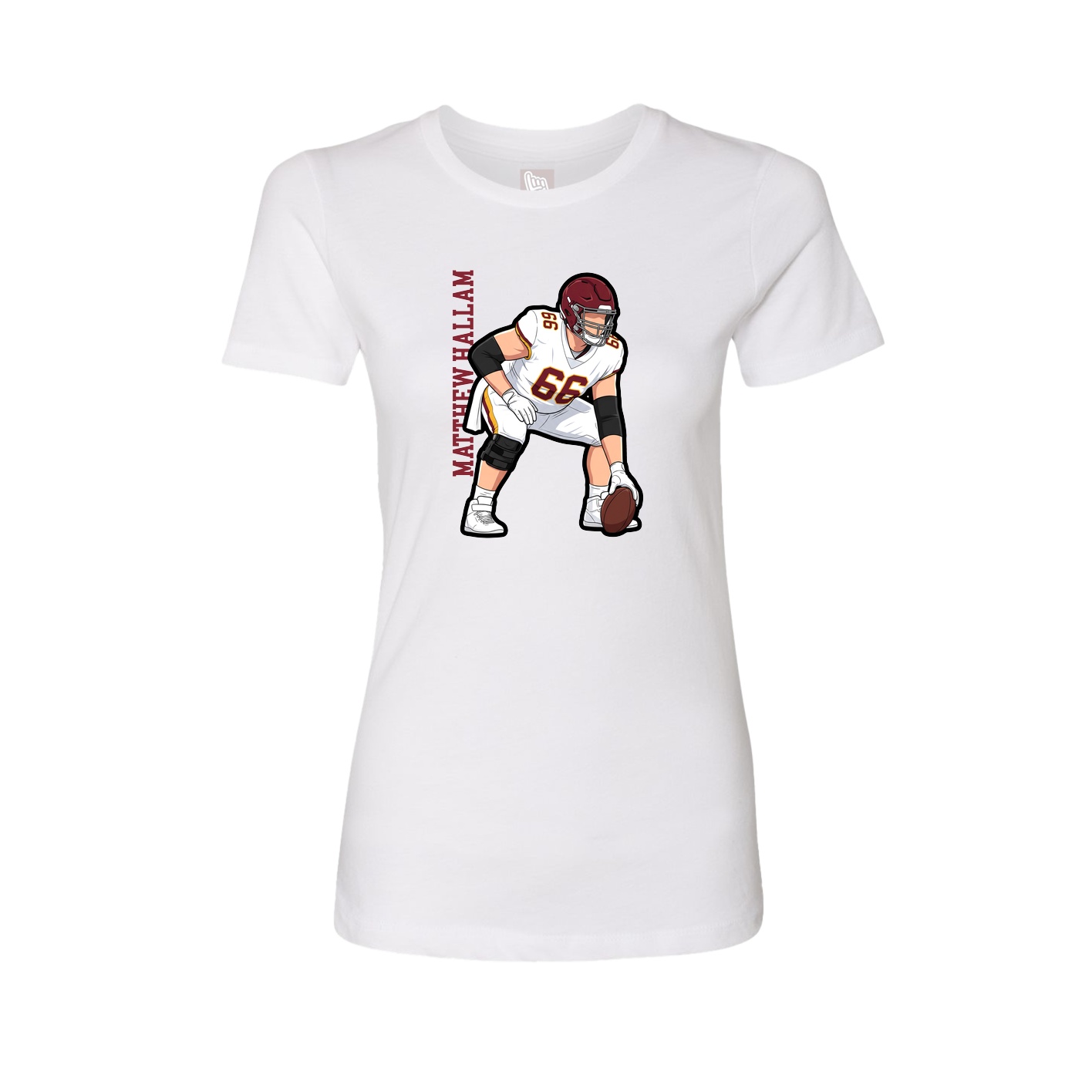 Womens Tee — Name Vertical in White