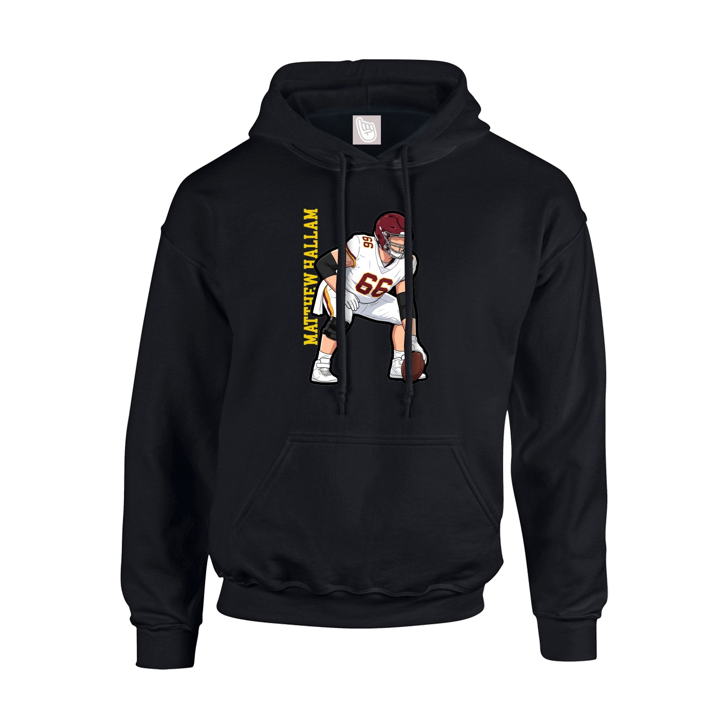 Hoodie — Name Vertical in Black