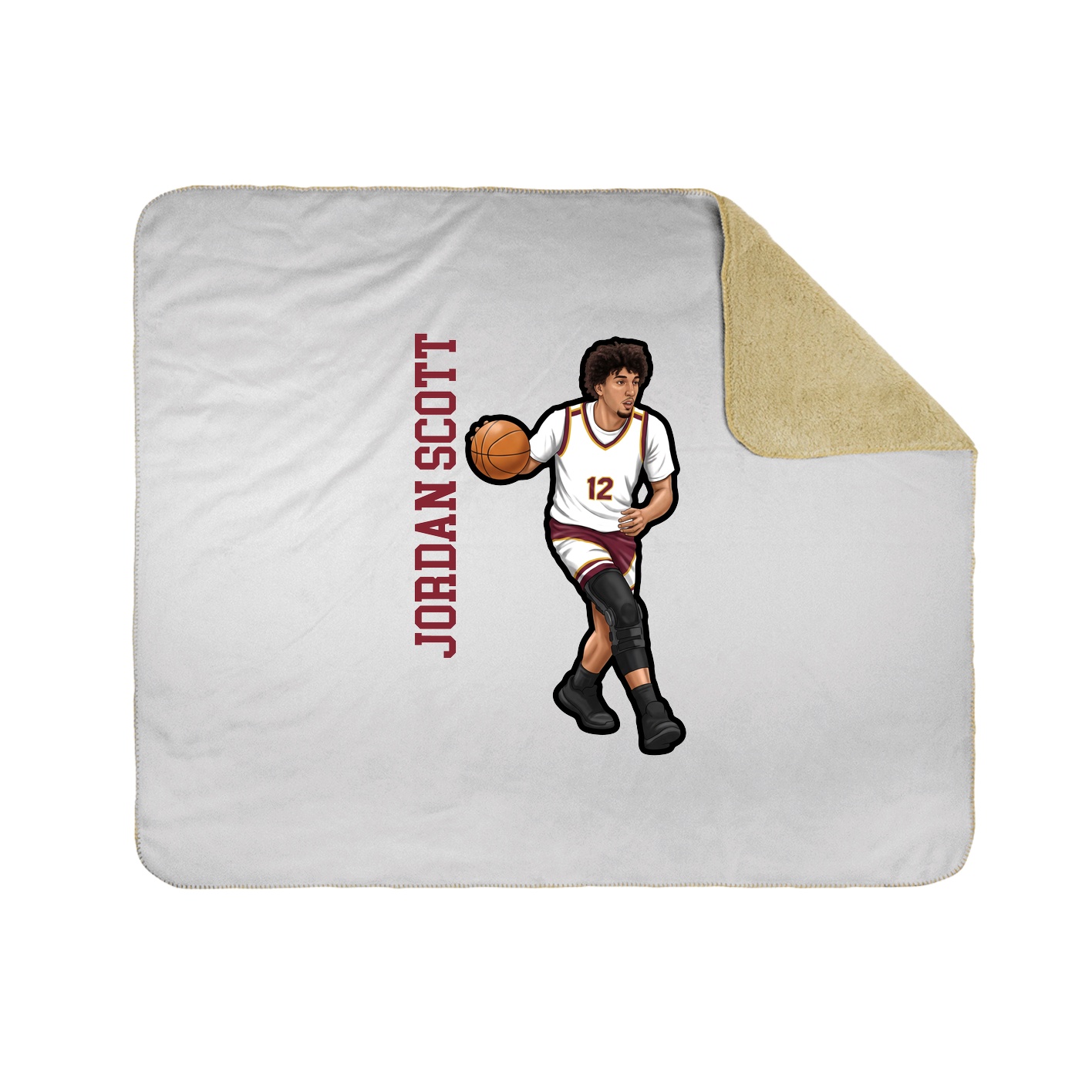 Throw Blanket — Name Vertical in White