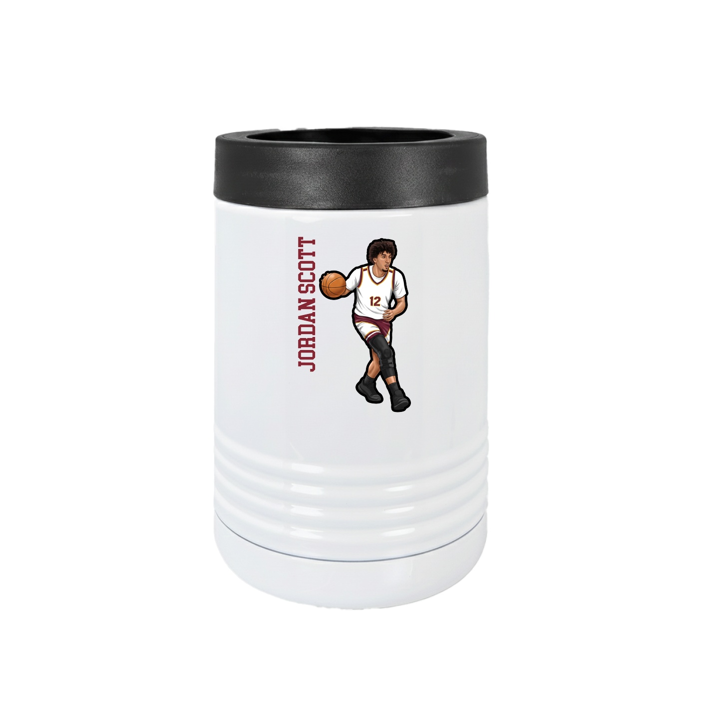Beverage Holder — Name Vertical in White