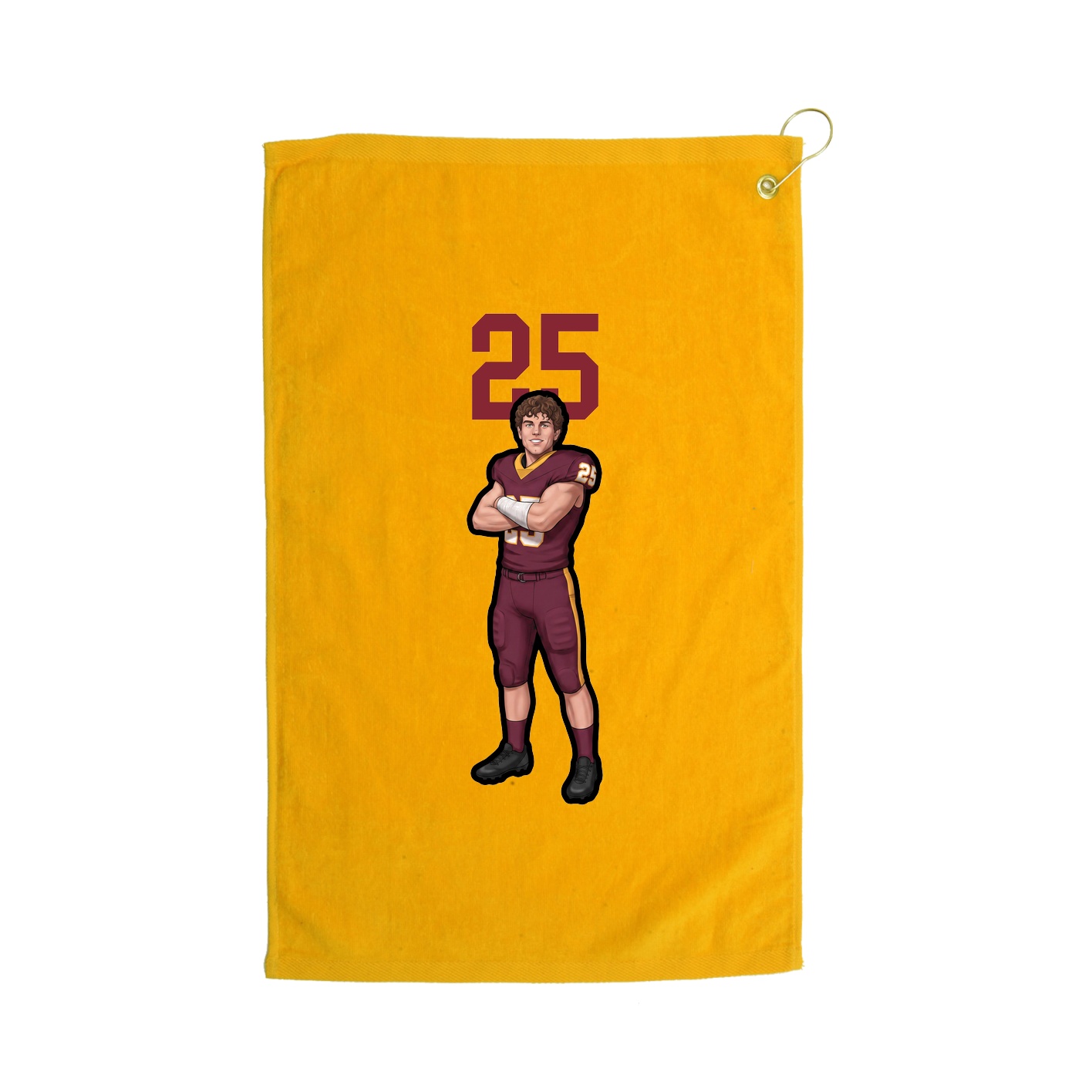 Golf Towel — Number Top in Gold