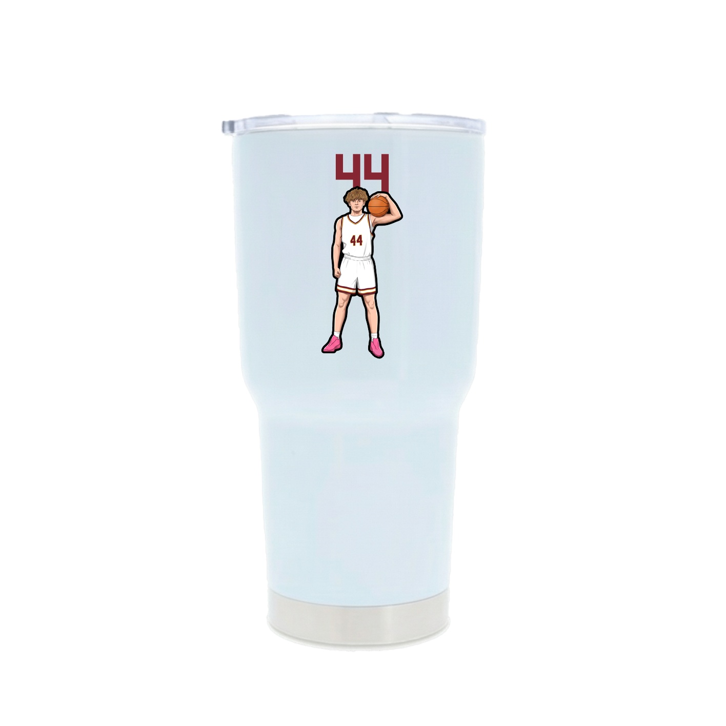 30oz Stainless Steel Tumbler — Number Top in White