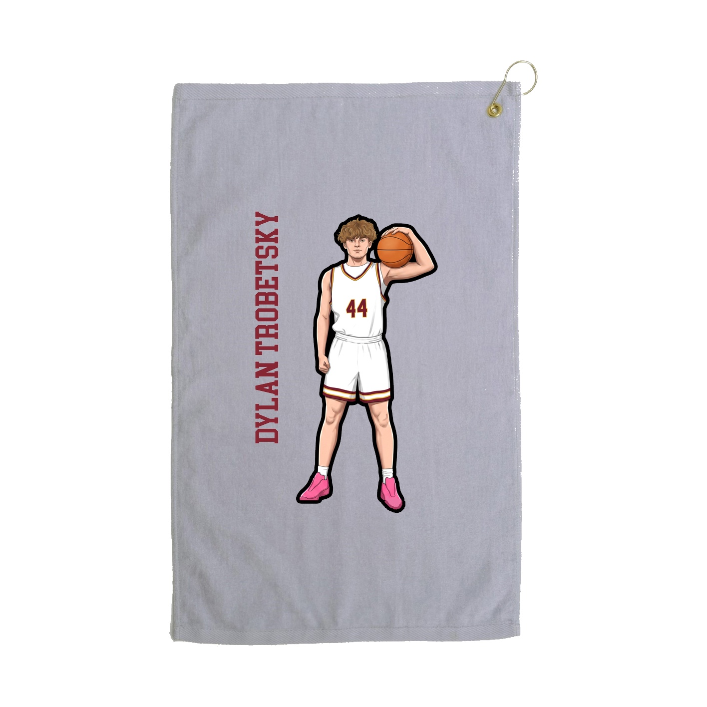 Golf Towel — Name Vertical in Grey