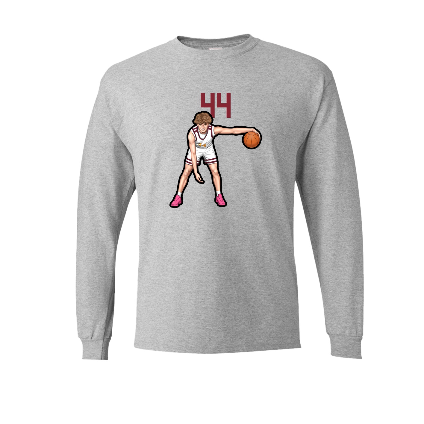 Long Sleeve Tee — Number Top in Grey