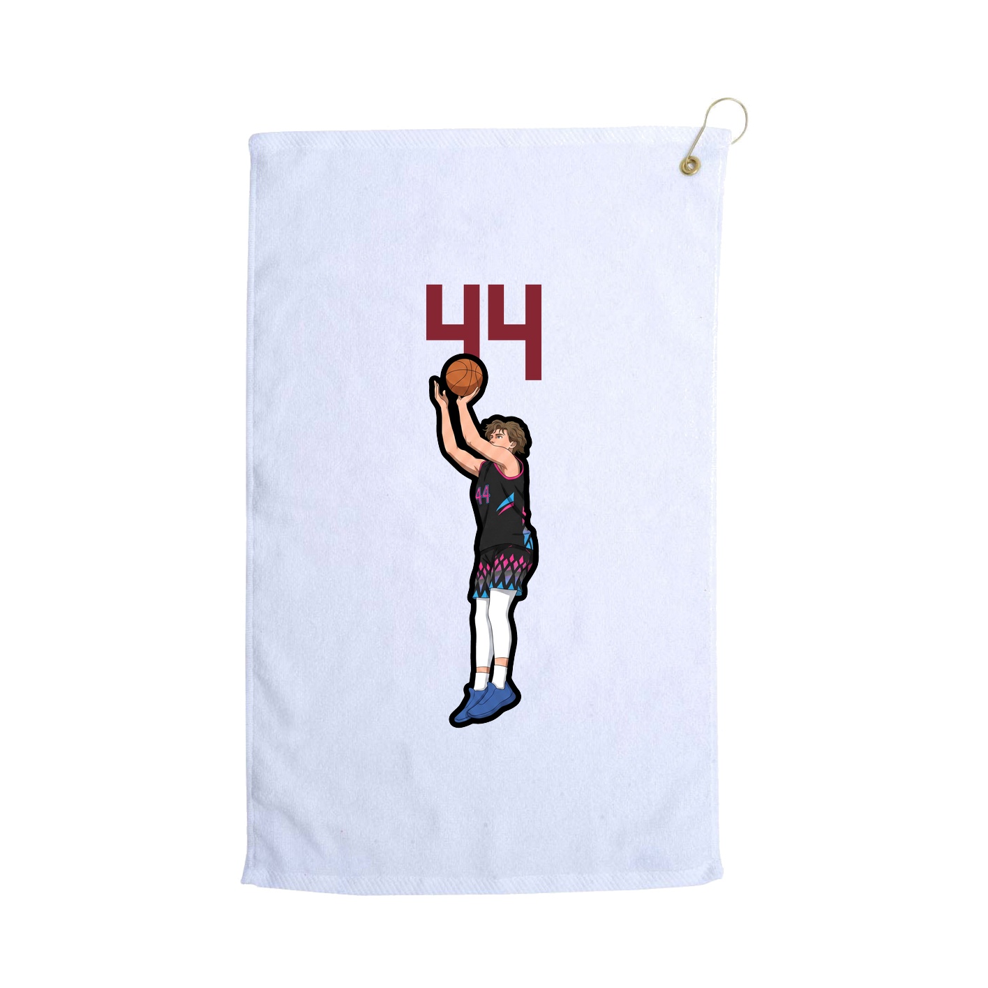 Golf Towel — Number Top in White