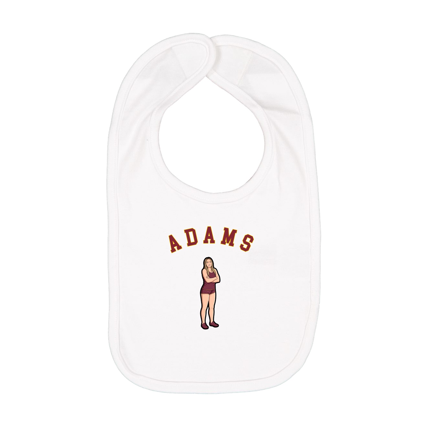 Infant Bib — Shirsey Arch in White