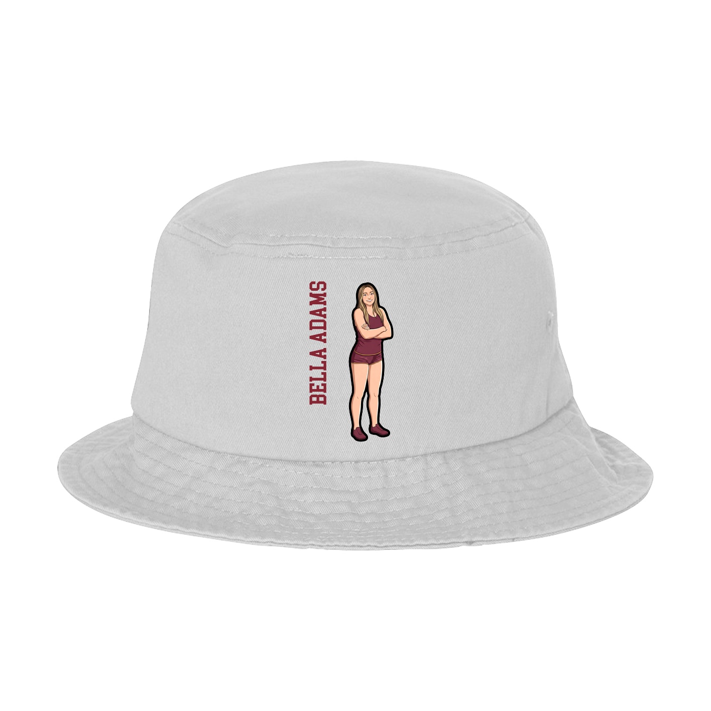 Bucket Cap — Name Vertical in White