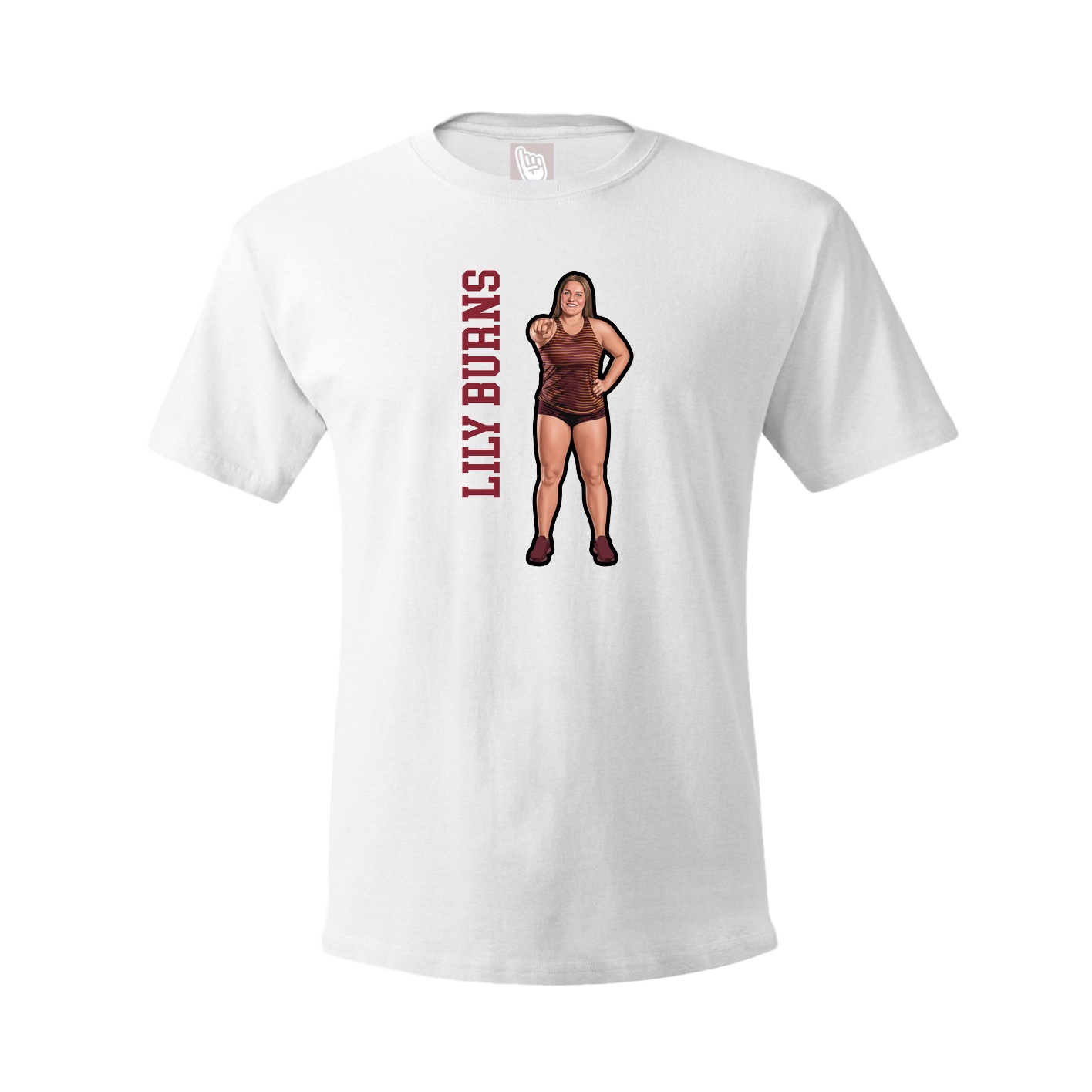 Youth Tee — Name Vertical in White