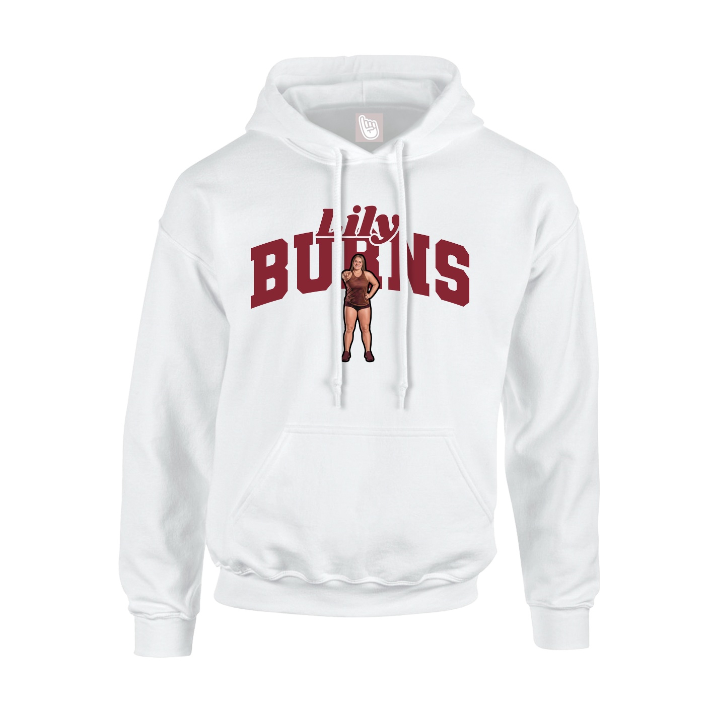 Youth Hoodie — Signature Arch in White