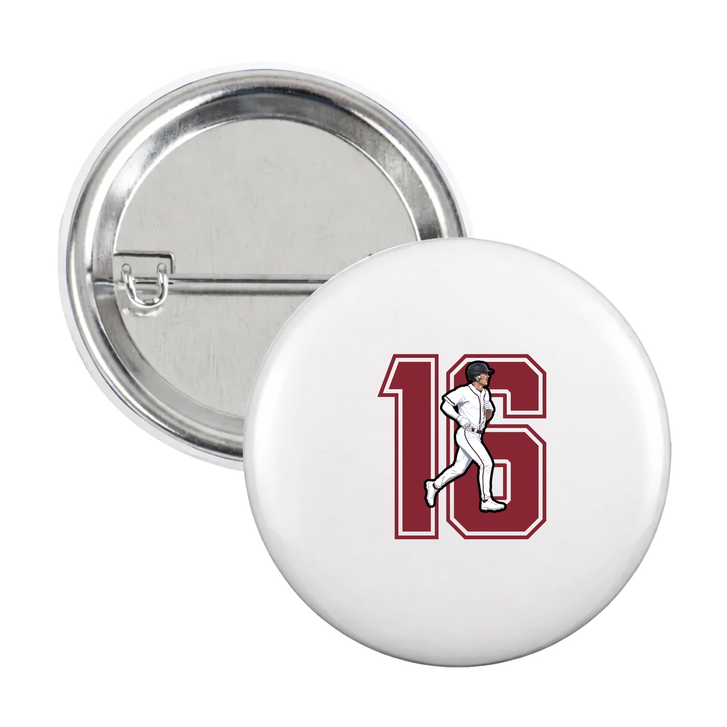 Game Day Button — Number in White