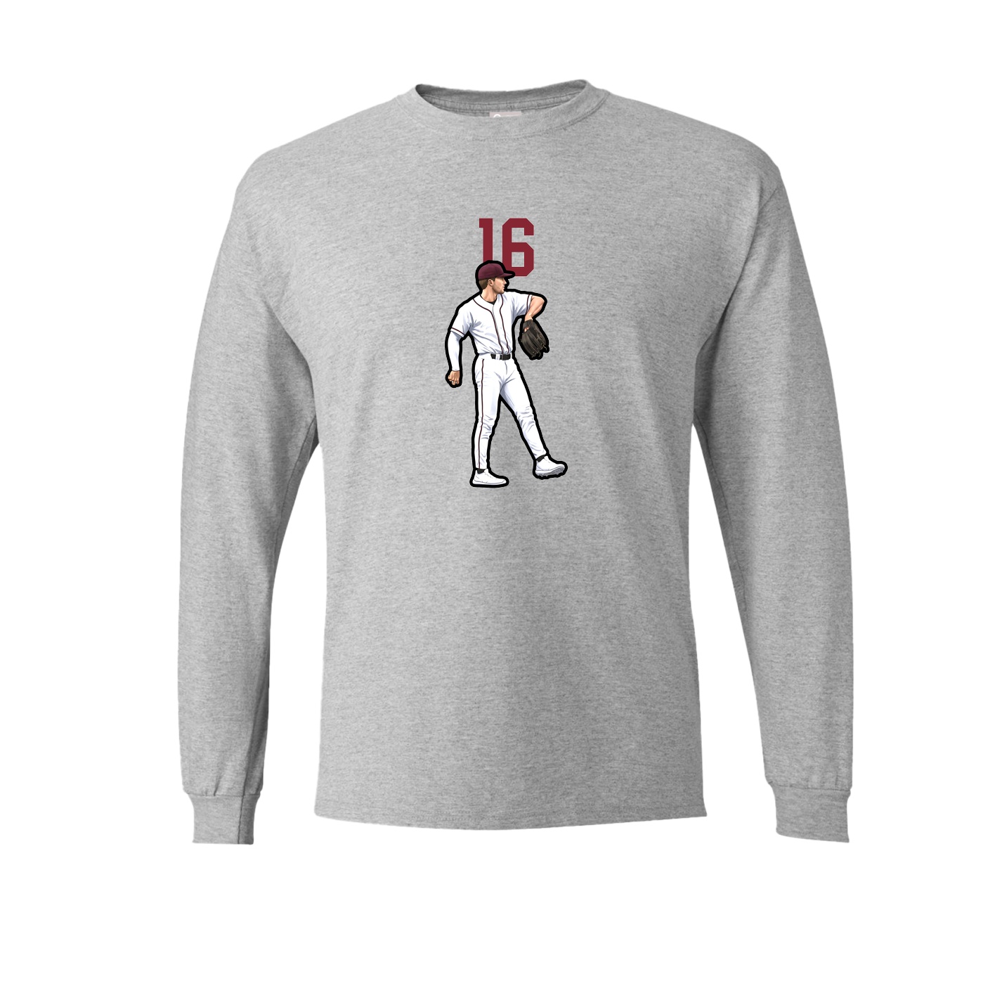 Long Sleeve Tee — Number Top in Grey