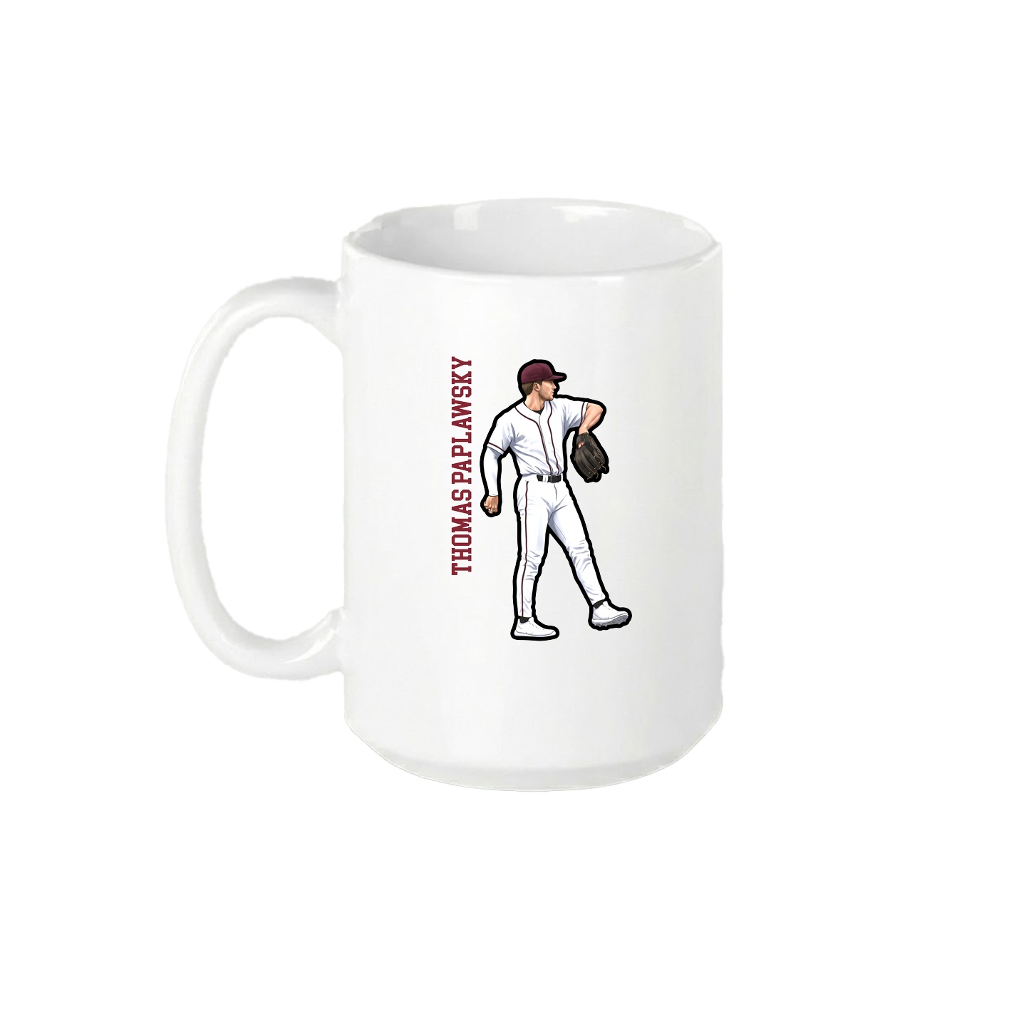 15oz Coffee Mug — Name Vertical in White
