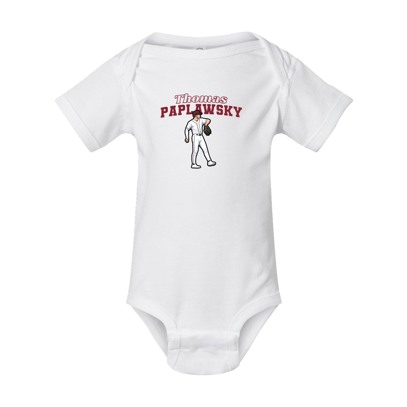 Baby Onesie — Name Arch in White