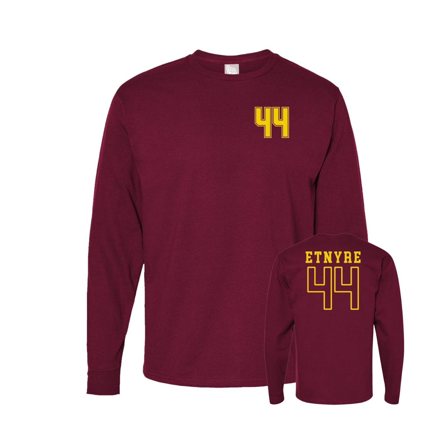 Long Sleeve Tee — Chest Back in Cardinal