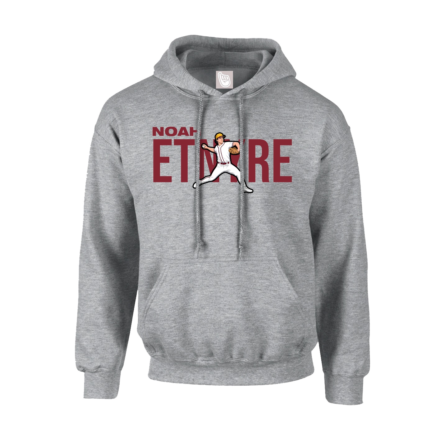 Hoodie — Player Name in Grey