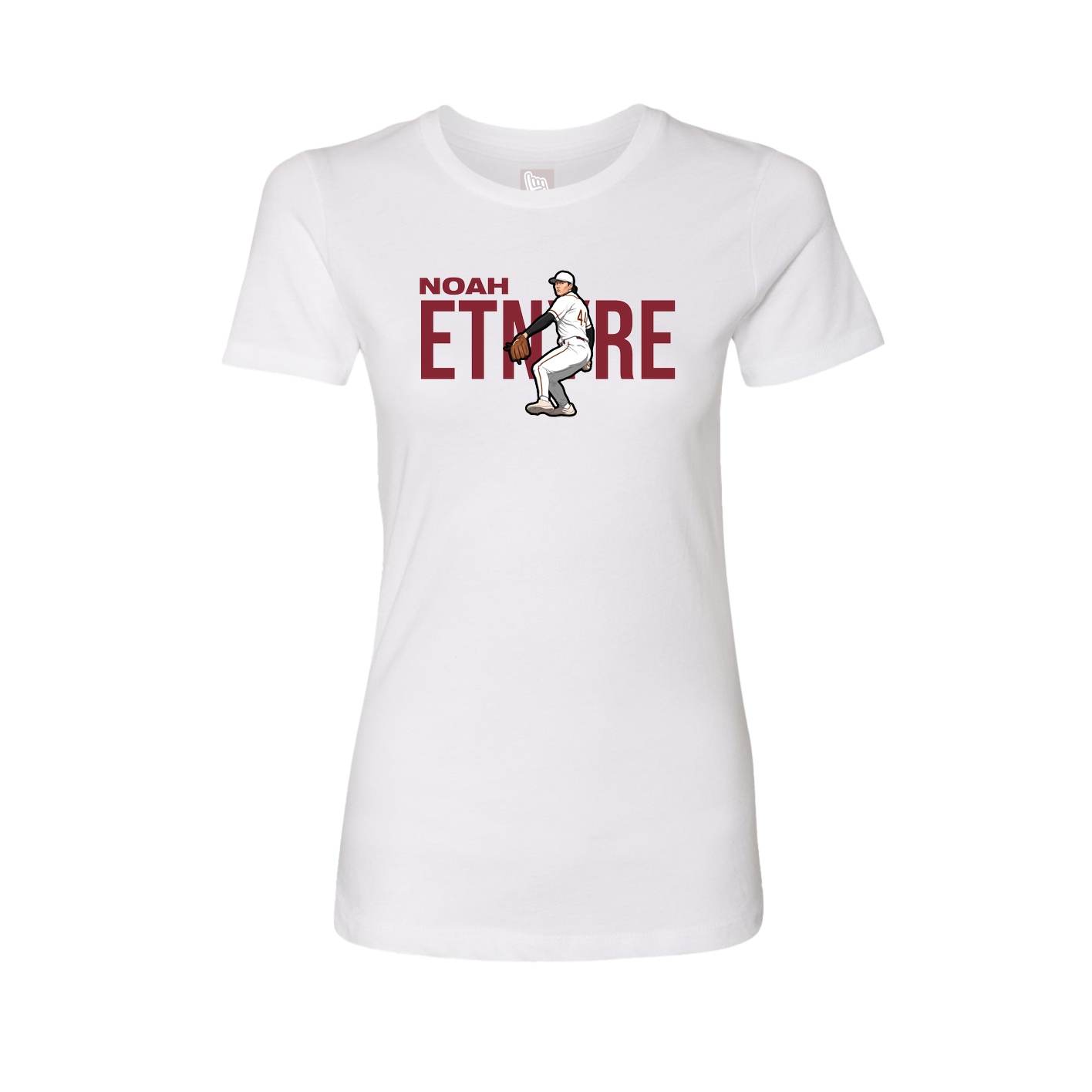 Fitted Women's Tee — Player Name in White