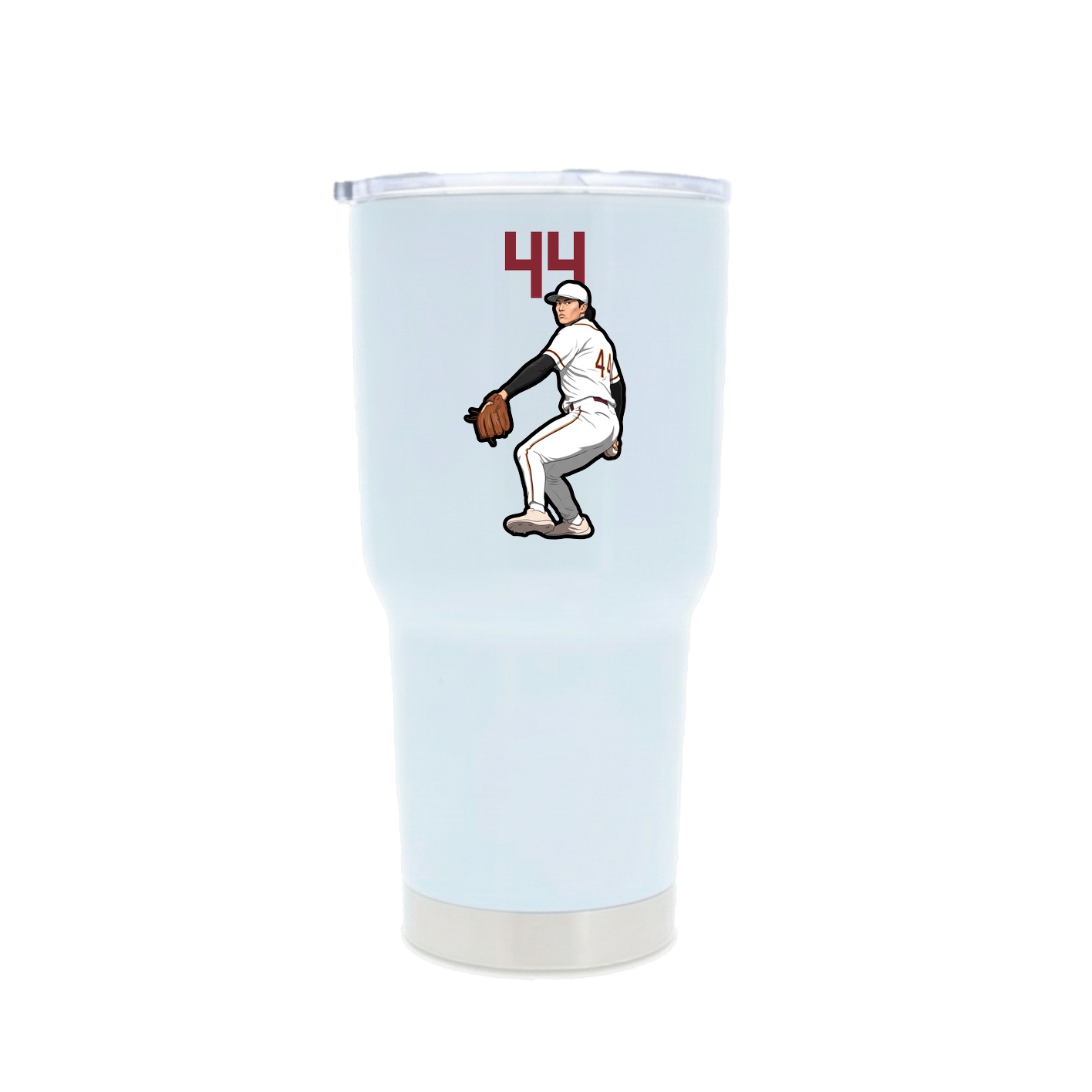 30oz Stainless Steel Tumbler — Number Top in White