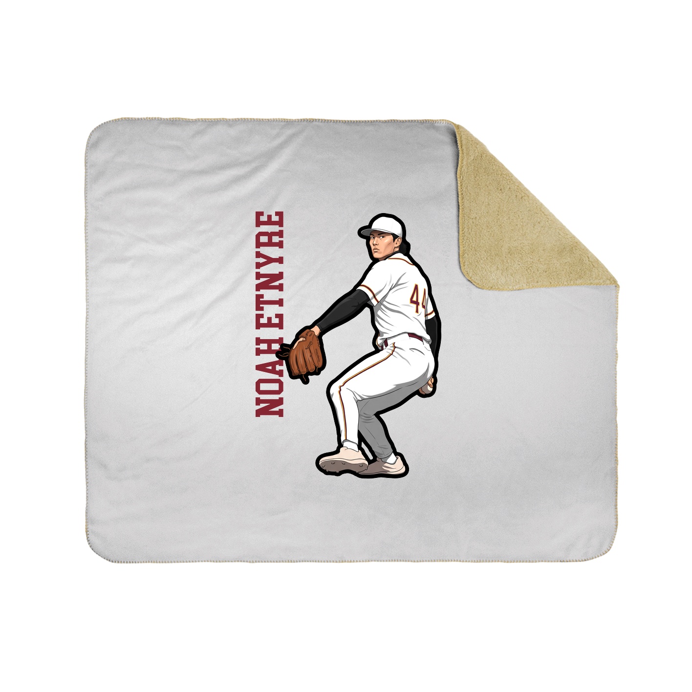 Throw Blanket — Name Vertical in White