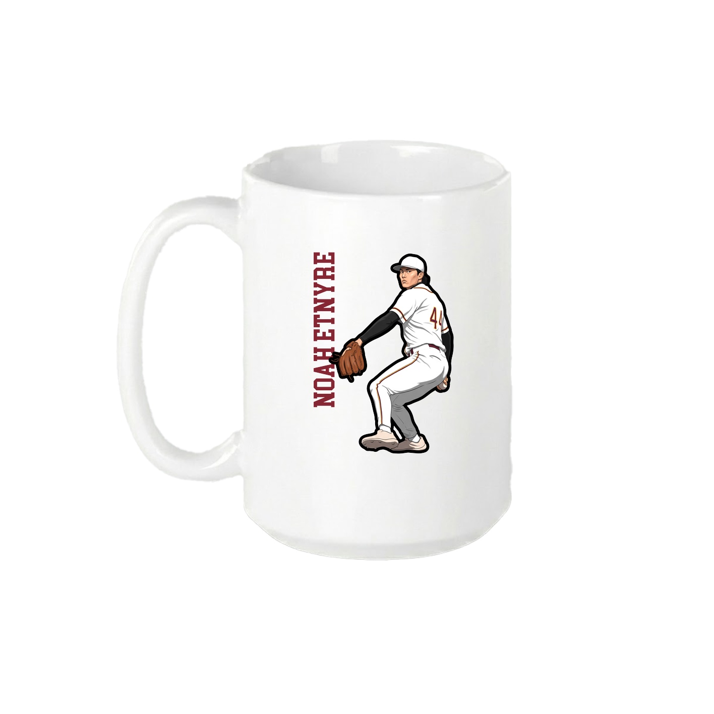 15oz Coffee Mug — Name Vertical in White