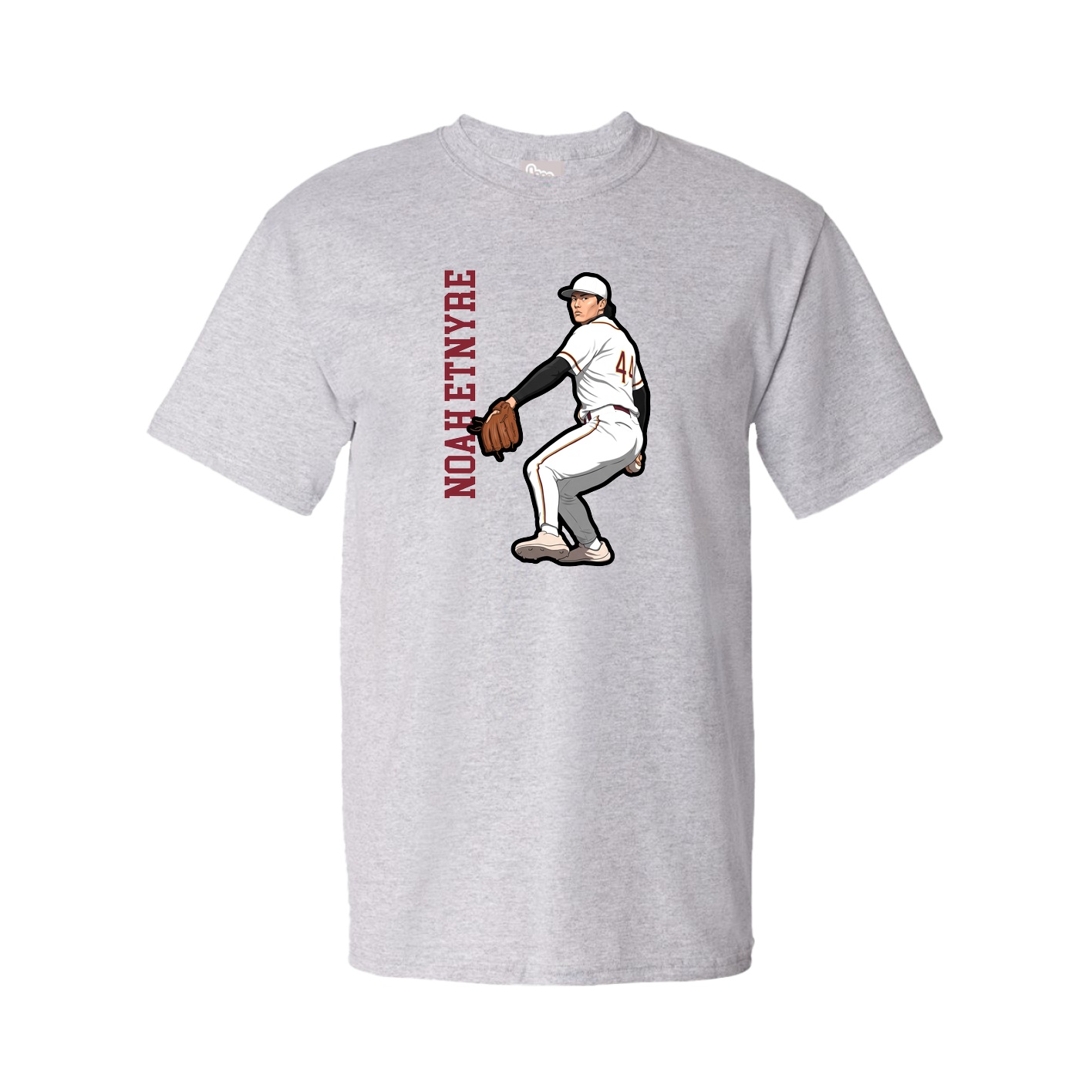 Youth Tee — Name Vertical in Grey