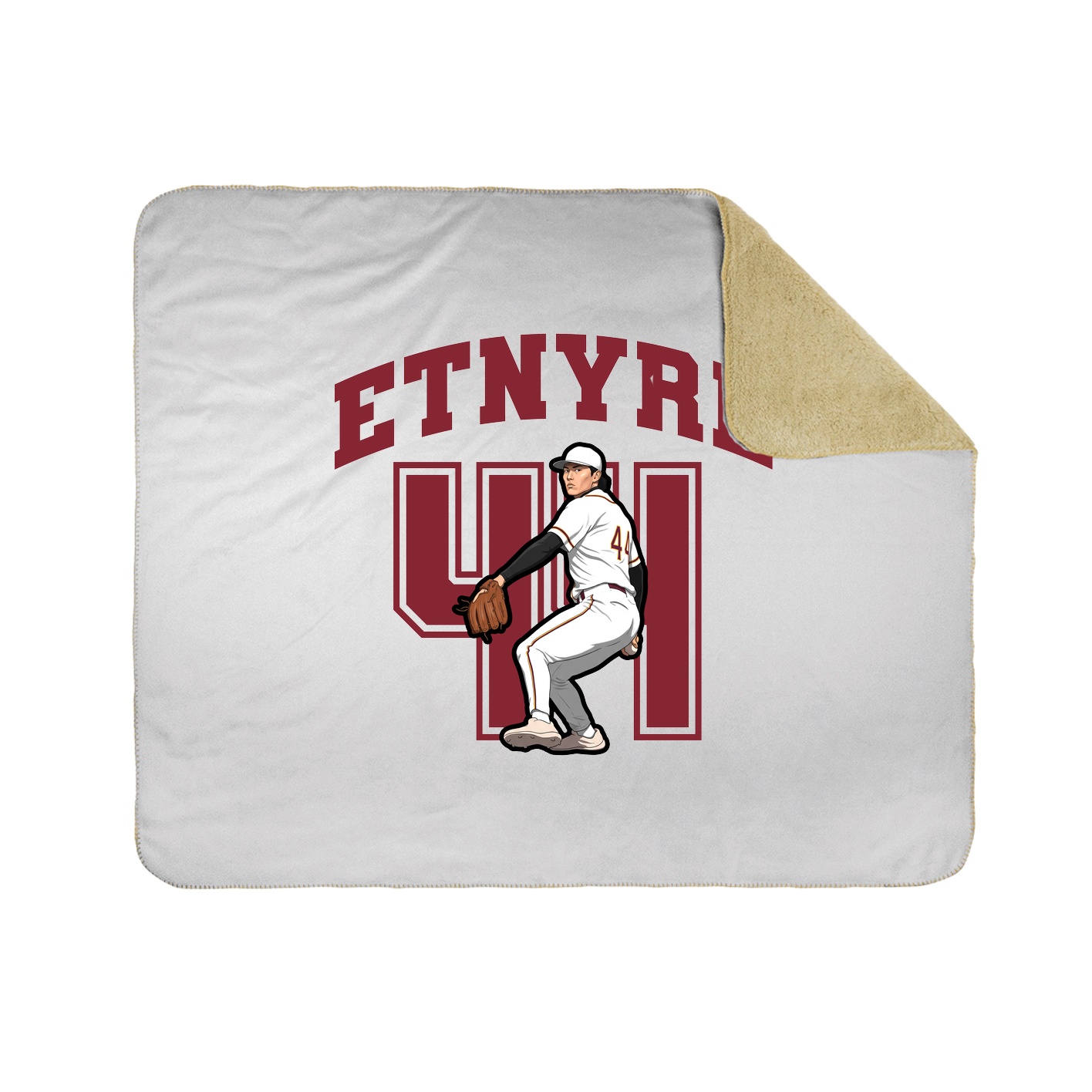 Throw Blanket — Number in White