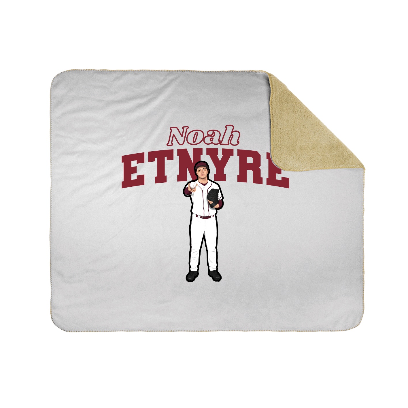 Throw Blanket — Name Arch in White