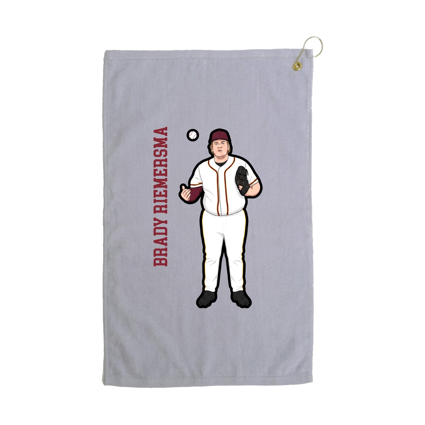 Golf Towel — Name Vertical in Grey