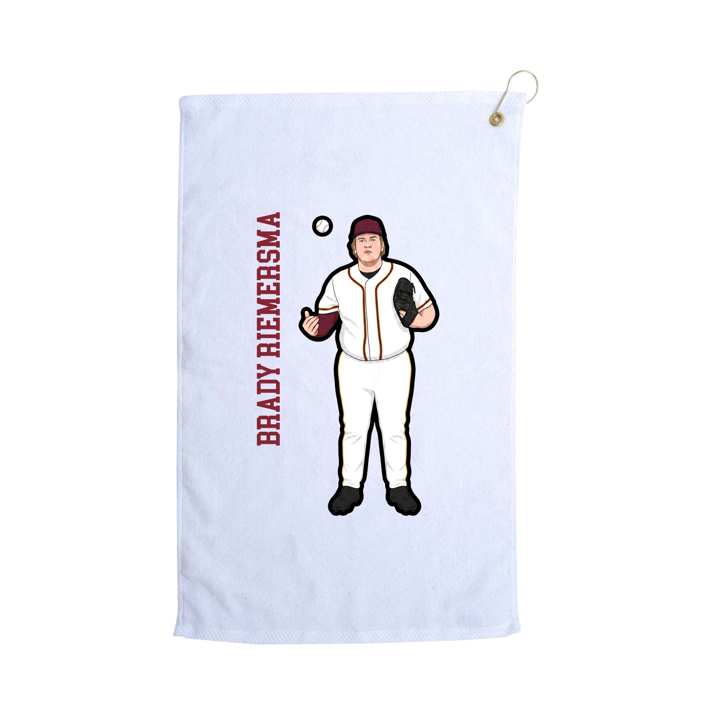 Golf Towel — Name Vertical in White