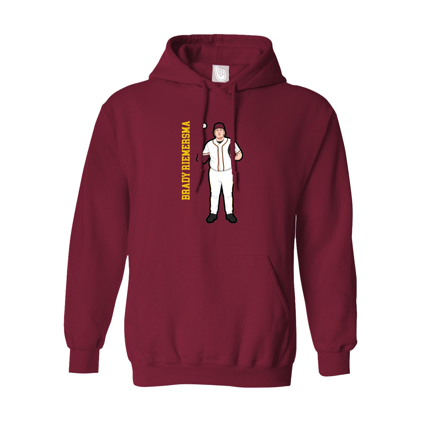 Hoodie — Name Vertical in Cardinal
