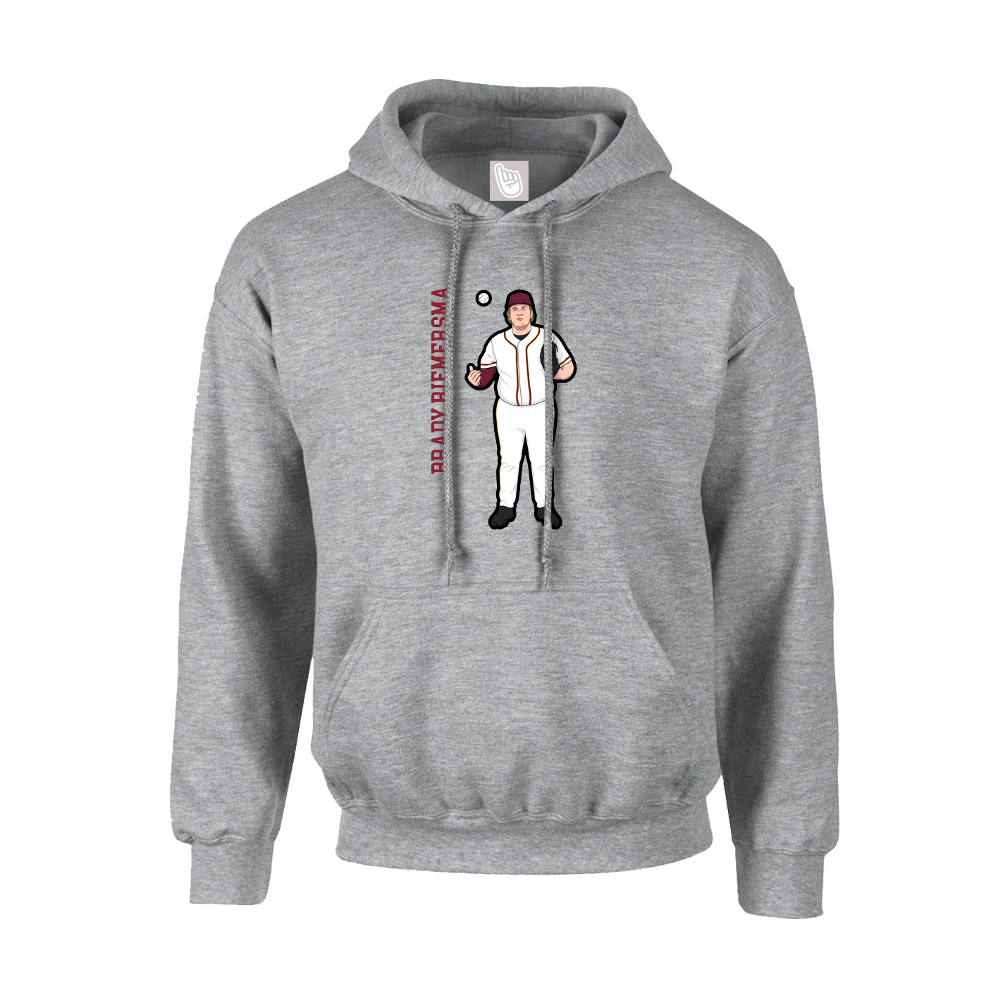 Youth Hoodie — Name Vertical in Grey
