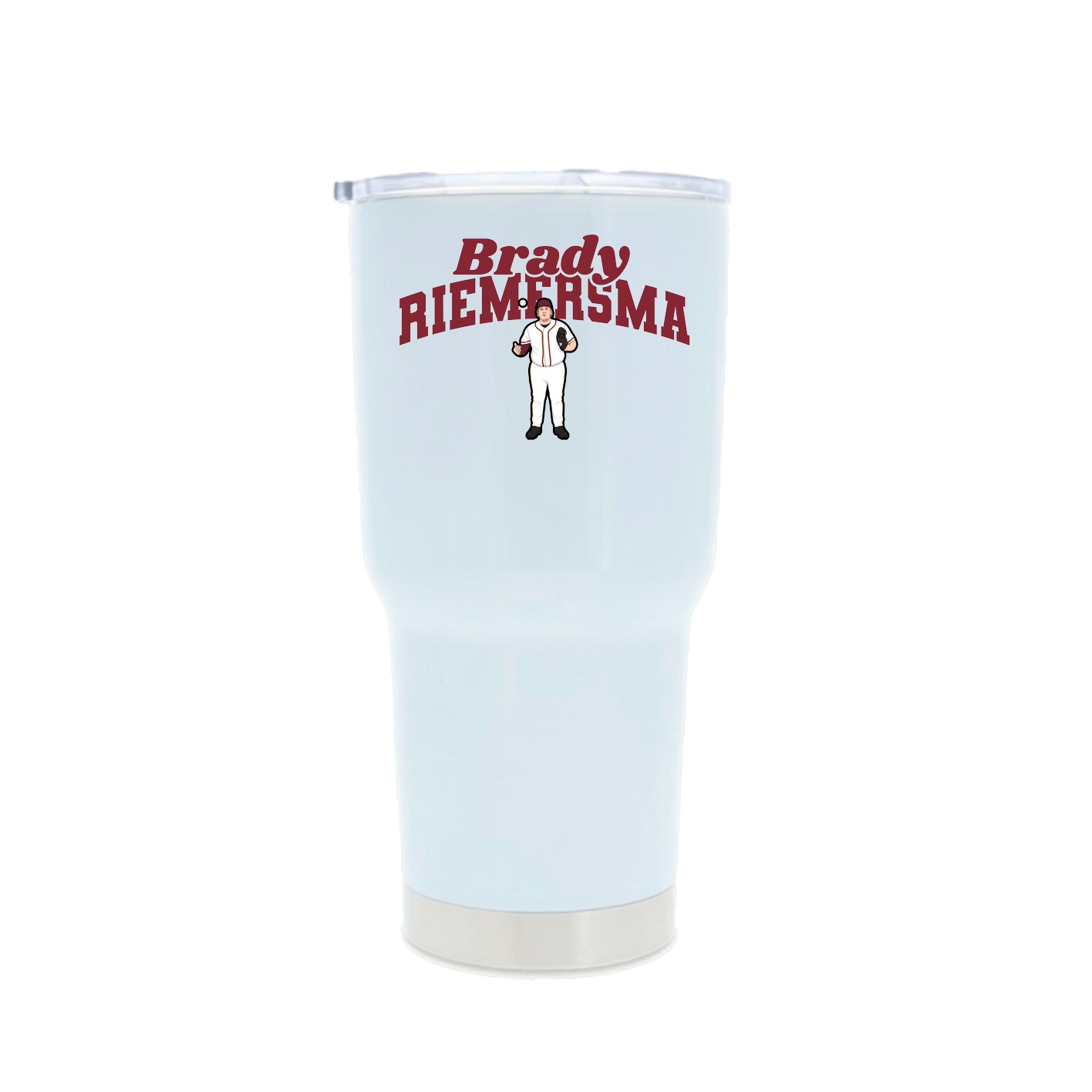 30oz Stainless Steel Tumbler — Signature Arch in White