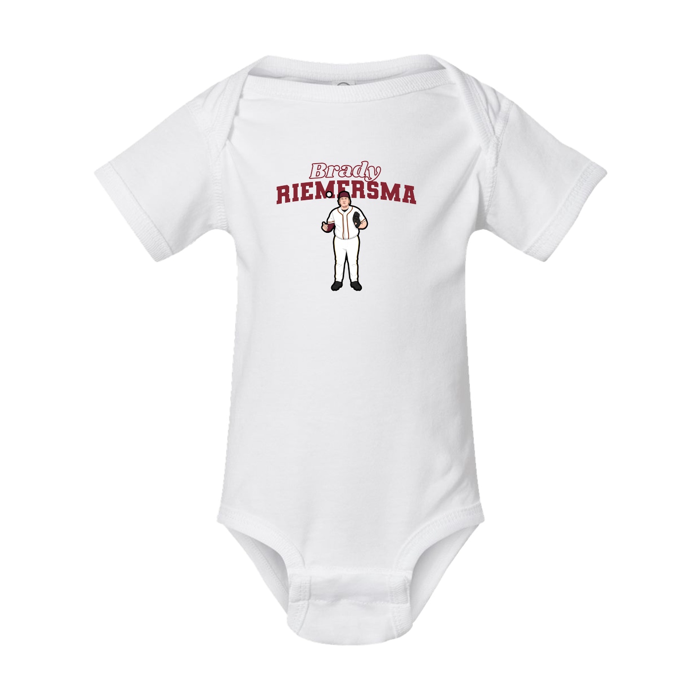 Baby Onesie — Name Arch in White
