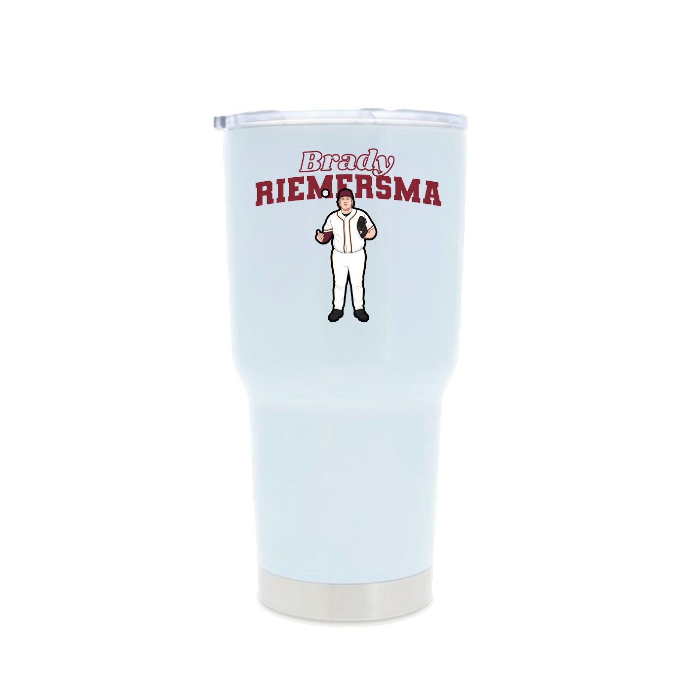 30oz Stainless Steel Tumbler — Name Arch in White